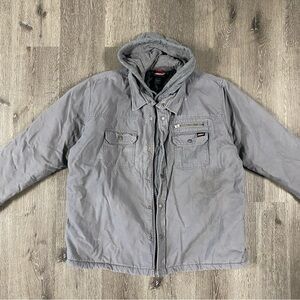 DICKIES Work Jacket Insulated Men’s Size 3XL Grey Full Zipper